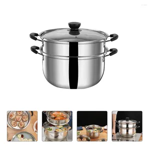 Pot à soupe à Double chaudière pour légumes, cuiseur à vapeur, Sauce de cuisine en acier inoxydable, ustensiles de cuisine sains, travail robuste