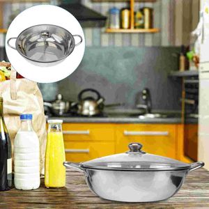 Double chaudières en acier inoxydable ustensiles d'induction de cuisinière avec diviseur Griddle Griddle Pan Wok