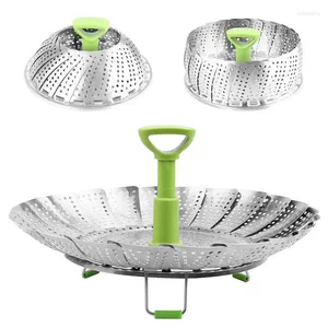 Double chaudière en acier inoxydable, plateau de cuisson à la vapeur Lotus pliable pour légumes et fruits, outil de cuisson à la vapeur pliable pour les aliments