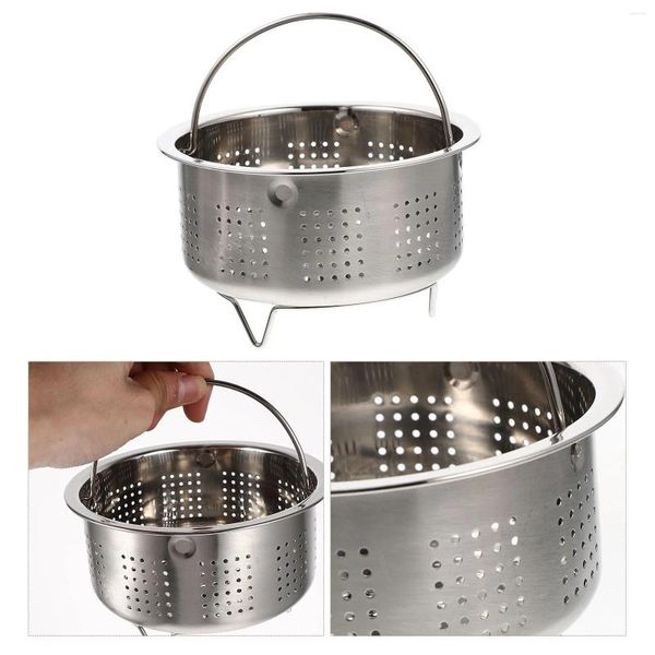 Panier à vapeur en acier inoxydable, Double chaudière, pour Pot à fruits, filtre égouttable, accessoires pour aliments et légumes