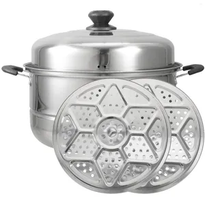 Double chaudières à vapeur en acier inoxydable pot vapeur vapeur végétal Velles à double couches Stockpot Kitchen Tools
