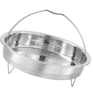 Double chaudières en acier inoxydable Panier de vapeur rond pour le support de cuisine en pot Dumpling Food Vegetables