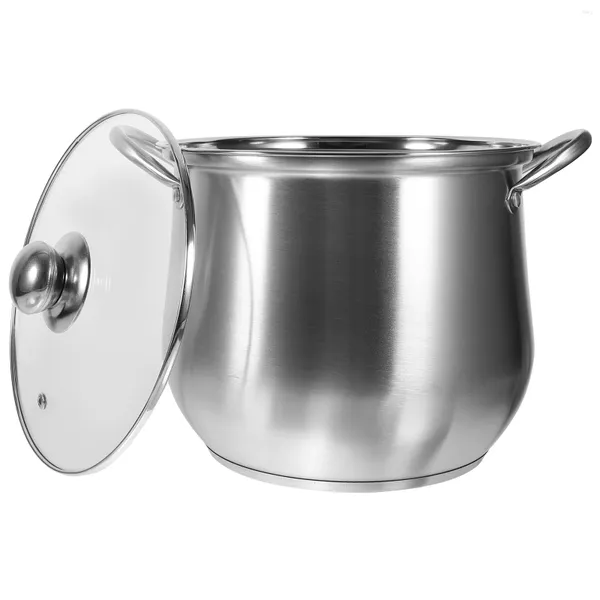 Olla Shabu de acero inoxidable para baño maría con tapa, utensilios de cocina, olla para cocinar