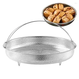 Panier à vapeur à double chaudière pour pot en acier inoxydable Rice Wash Tamis Drain alimentaire avec poignée Insérer des outils d'outils de cuisines