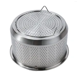 Double chaudière panier vapeur Pot Bar salle à manger pour autocuiseur vapeur argent acier inoxydable maison poignée en Silicone