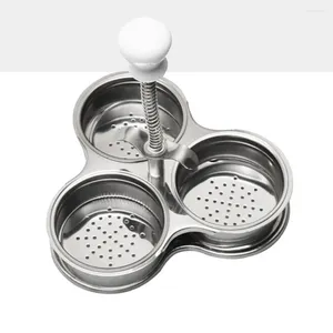 Double chaudière à trois grilles en acier inoxydable, pour braconnage des œufs, marmite, panier à vapeur pour cuisinière, cuisine (argent)