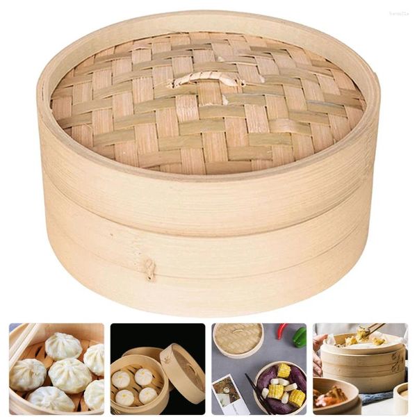 Calderas dobles, utensilios de cocina de madera, bollos para hacer vaporizador, cubierta para el hogar, comida china de bambú, herramienta reutilizable cubierta, ciprés práctico