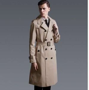 Double boutonnage trench manteaux hommes 2018 printemps automne mode à manches longues survêtement hommes casual pardessus noir beige plus la taille 6XL