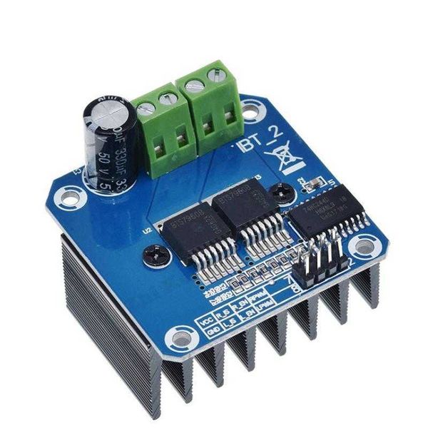 Doble BTS7960 43A H-bridge Módulo de controlador de Motor de alta potencia motor de coche inteligente Refrigeración Semiconductor