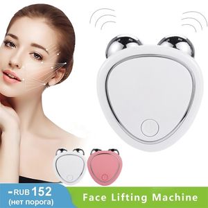 Dubbele Kin Massager v Gezicht Lifting Kaaklijn Huid Microstroom EMS Machine Schoonheid Anti Aging Rimpel verwijderen 220216