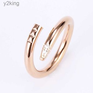 Double Circle Nail Ring Diamond Rings Fashion Jewelry Woman Wedding Rose Gold Silver Plated Never Fade Engagement Rings Party Anniversary Gift Size 5-11 YT37