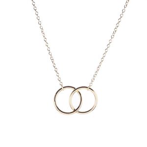 Collier géométrique Simple à Double cercle, pendentif en alliage d'or et d'argent, en acier inoxydable, bijoux pour dames, cadeau 269w