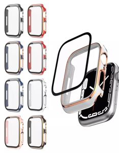 Cois de couverture de pare-chocs à double couleur pour la série Iwatch SE 7 6 5 4 3 2 1 Écran d'écran en verre trempé Case de montre de protection avec Box6750303