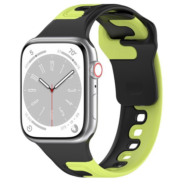 Correa de silicona de doble color para la banda de reloj Apple 44 mm 45 mm 45 mm 49 mm 41 mm 38 mm 42 mm Iwatch Series SE 7 3 6 8 Ultra Band