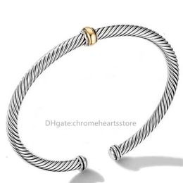 Bracelet double manchette 4mm corde mince mode charme couleur fil ouverture bracelets féminins bijoux de luxe designers femmes tendance cloutée avec des diamants