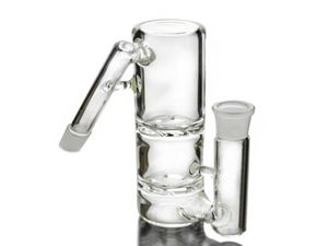 Doble ciclón Vidrio Ash Catcher Turbina Dis Perc Accesorios para fumar Bong Clear Ashcatcher 45 grados 14 mm 18 mm Junta ASHP801 ASH3626253