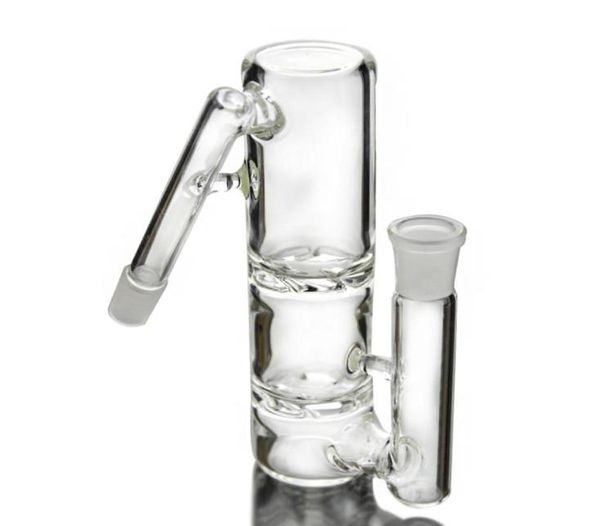 Doble ciclón Vidrio Ash Catcher Turbina Dis Perc Accesorios para fumar Bong Clear Ashcatcher 45 grados 14 mm 18 mm Junta ASHP801 ASH3795751