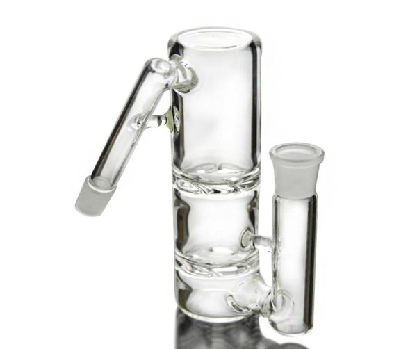 Doble ciclón ceniza ceniza turbina DIS Perc Accesorios de bong bong Clear Ashcatcher 45 Grado 14 mm de 18 mm Ashp801 Ash4961656