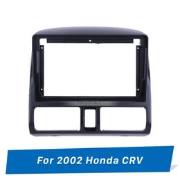 Cadre de carénage de voiture noir double din 9 pouces pour panneau de garniture de kit de montage de tableau de bord HONDA CRV 2002
