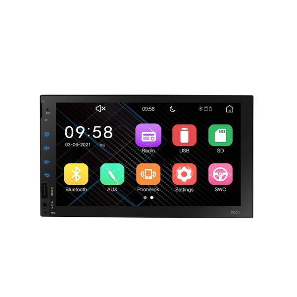 Radio estéreo para automóvil de doble DIN Audio FM Reproductor MP5 Bluetooth Radio multimedia USB con soporte para llamadas manos libres Tarjeta USB/SD con control remoto