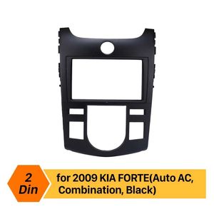 Double Din autoradio Fascia cadre CD revêtement d'habillage Kit stéréo installer tableau de bord réaménagement panneau pour 2009 KIA FORTE Auto AC