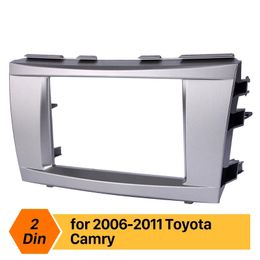 Kit de garniture de panneau de Radio stéréo de voiture Double Din pour Toyota Camry 2006 2007 – 2011, Kit d'installation de couverture Audio, plaque frontale