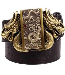 Duplo dragão cinto de couro genuíno mais leve fivela de placa de metal para zippo trading company9591058