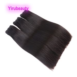 Double Drawn 3 Bundles 8-24inch Trames Droites Brésilien Peruivan Indien Malaisien 100% Cheveux Humains Couleur Naturelle