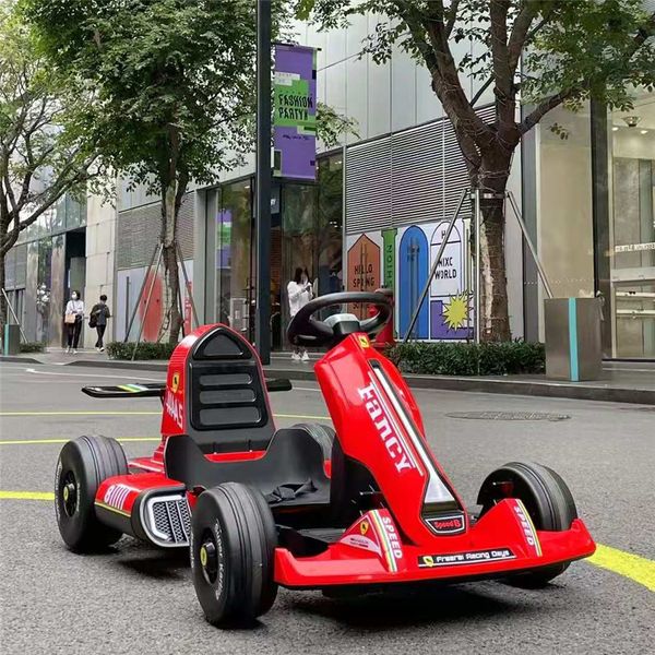 Double entraînement karting scooter dérive voiture enfants kart électrique garçons et filles charge poussette jouet peut s'asseoir adultes