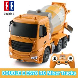 Dubbele e e578 RC Trucks 126 Toys Voertuigen Cement Mixer Truck Engineering Constructie Eletric For Boys Gifts 240508