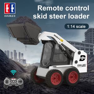 Dubbel E E594 RC Truck Slip Loader 1:14 Tractor Car Modellen Bulldozer Excavator Remote Control Engineering Voertuigen speelgoed voor kinderen
