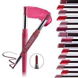 Dubbele-end blijvende lipliner waterdichte lip voering stick potlood 8 kleur multifunctionele lip lipstick lip glans