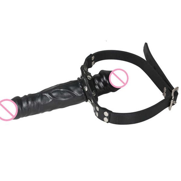 Gode Double extrémité Gag tête Strapon bouche fétiche Bdsm Bondage pénis harnais lesbiennes jouets sexuels produits adulte érotique