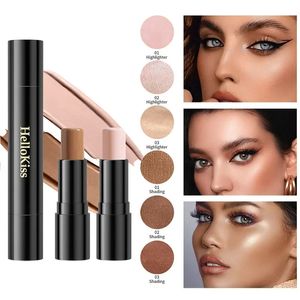 Dubbele highlighter Shadow Contour Stick Matte Concealer Sticks v Face Tifting Neus Langdurige waterdichte gezichtsmake-up 240426