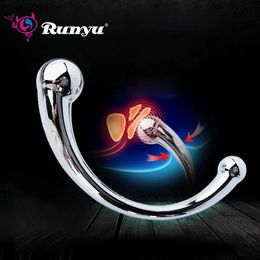 En acier inoxydable à double extrémité G Wand Prostate Massage Stick Penis P Spot Stimulator Anal Dildo Plux Sex Toys for Men Women 240401