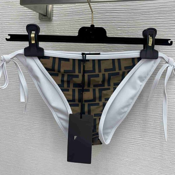 Maillot de bain sexy avec lettres Double F imprimées, bikini fendu, sangle de voyage pour célébrités japonaises d'internet, trois points