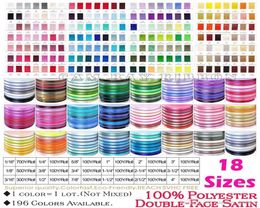 Ribbons satin à double face 18 tailles196 couleurs disponibles de la qualité du diy artistzakkahairsewingpackagingwedding Party1733086