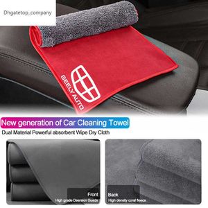 Serviette de nettoyage de voiture en peluche Double face essuyer un chiffon sec absorber aucune peluche pour Geely Geometry C Panda CK Coolray LC Emgrand EC7 X7