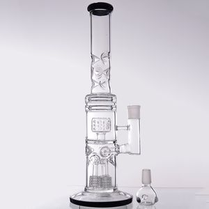 Filtro doble Bongs Reciclador Glass Bong hookah Oil Rig 14 