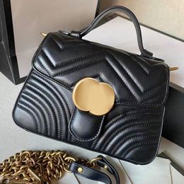 Double G Marmont Mini sac fourre-tout à poignée supérieure Sacs Femme Sac à bandoulière pour homme Grande capacité Marque en métal Bandoulière Sac à main en cuir véritable avec chaîne en métal Pochette à fermeture à pression