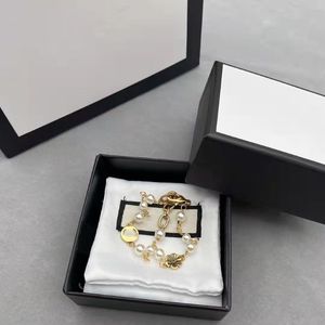 Bracelet de perles Double G, joli bracelet rétro à fleurs, à la mode, pression de rue, haute qualité, 238J, nouvelle collection