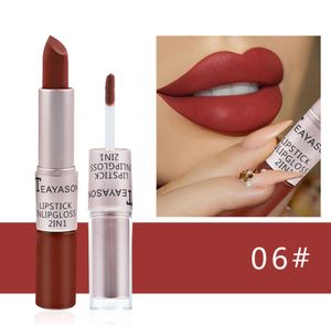 Dubbele kop plakt geen beker matte mist lipgloss twee-in-één matte bonenpasta zonder lippenstiftbekers, veel stijlkeuzes, ondersteuning voor aangepast logo