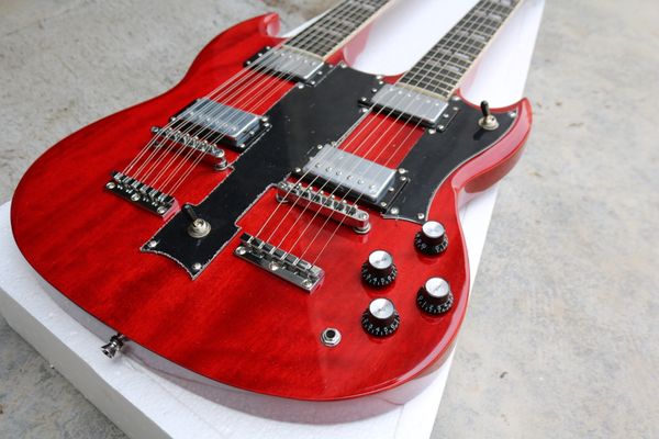 Guitare électrique double tête, 12 chaîne, 6 chaînes commandes une variété de guitars à double secoueur