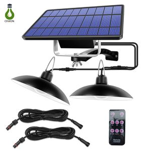 Iluminación exterior Lámparas de emergencia de doble cabezal 520LM ABS Split LED Interior Solar Colgante Luz de camping con control remoto Línea 6M