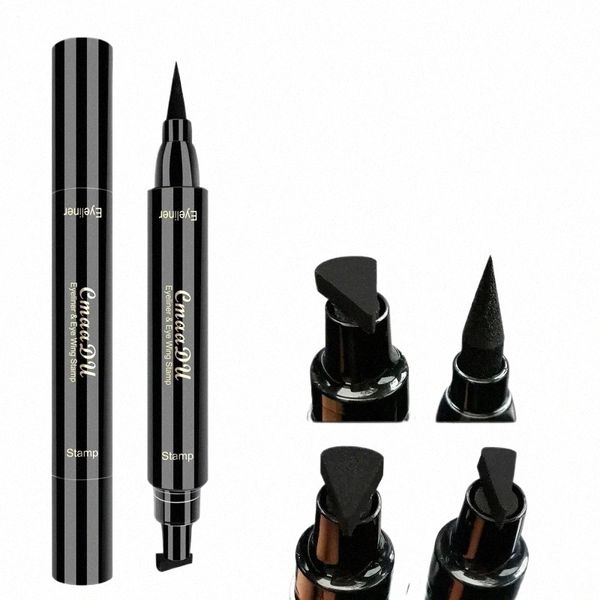 Crayon de maquillage liquide à double tête pour les yeux, tampons de maquillage noirs imperméables, crayon Eyeliner durable, cosmétique pour les yeux j5n2 #