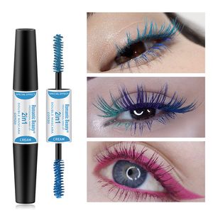 Dubbele kop mascara dikke krulverlenging wimper snel droge waterdichte verlenging mascara ogen make -up