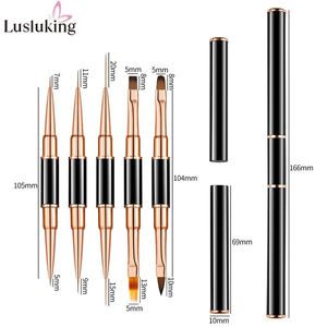 Dubbele kop nail art voering schilderij borstel dunne streeplijn tekening pen diy uv gel fototherapie pen manicure accessoires tool