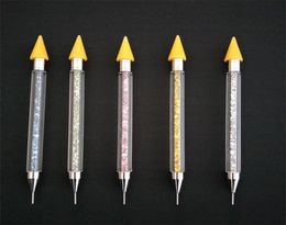 Pen con clavos de doble cabeza Pen múltiples crayones de diez rhinestone diy cera lápiz con caja de almacenamiento color mulit 5 3hp E15047152