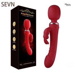 Vibrateur puissant à double tête pour femmes stimulateur de clitoris à 30 vitesses