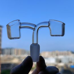 Double Head Quartz Club Banger Glass Bong Hookahs Accessoires Ca. 2mm Dikke 100% Real Quartz 10mm 14mm 18mm Male voor Water Bongs DAB RIGS